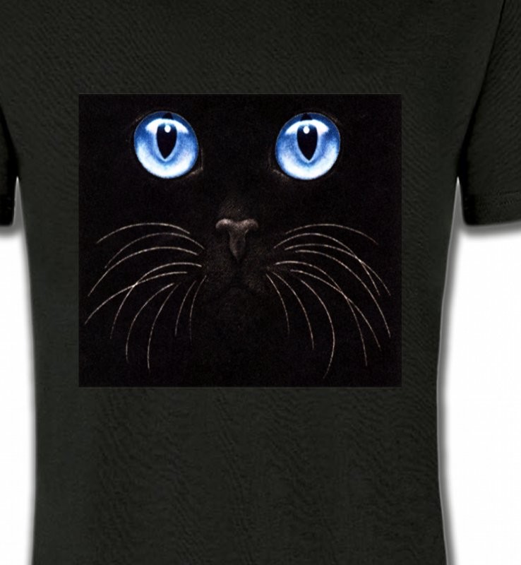 Chat noir yeux bleus (S)