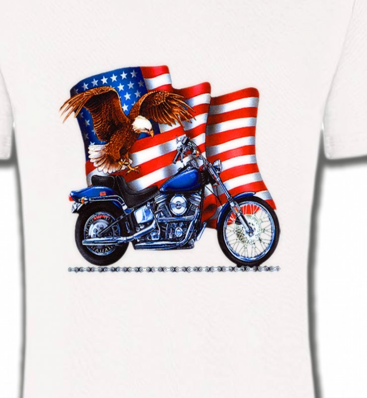 Aigle et moto américaine