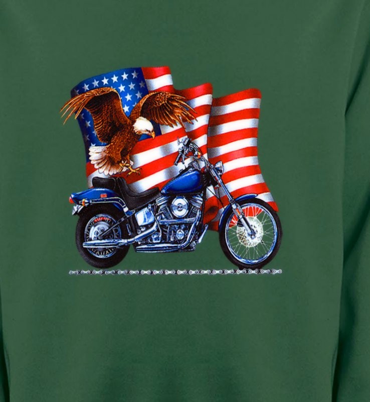 Aigle et moto américaine