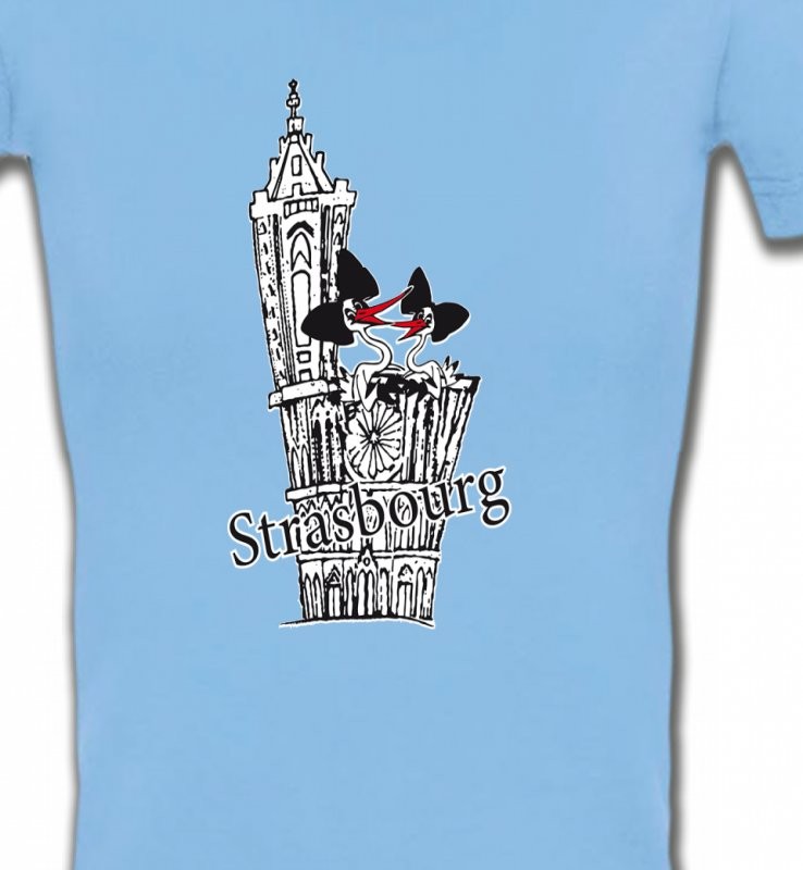 T-Shirt Cathédrale de Strasbourg avec cigognes