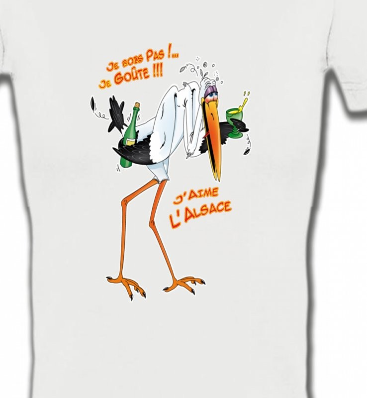 Cigogne J'aime l'Alsace