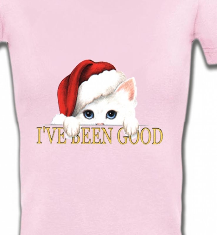 Chaton blanc avec bonnet de Père Noël (O)