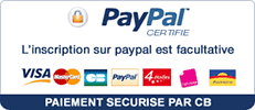 Payement sécurisé par CB certifié, l'inscription sur Paypal est facultative